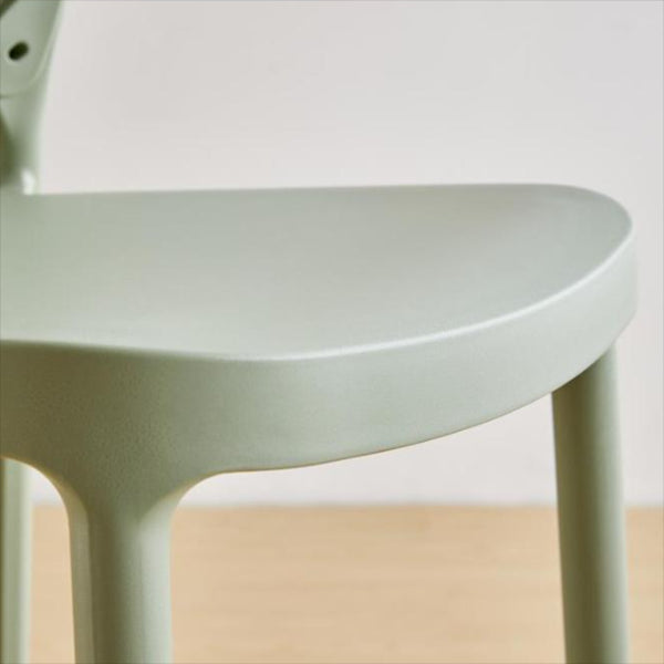 Modern Low Back Bar Stool Plastic Footrest Stackable Counter Stool