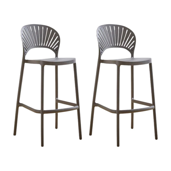 Modern Low Back Bar Stool Plastic Footrest Stackable Counter Stool