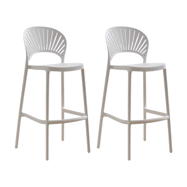 Modern Low Back Bar Stool Plastic Footrest Stackable Counter Stool
