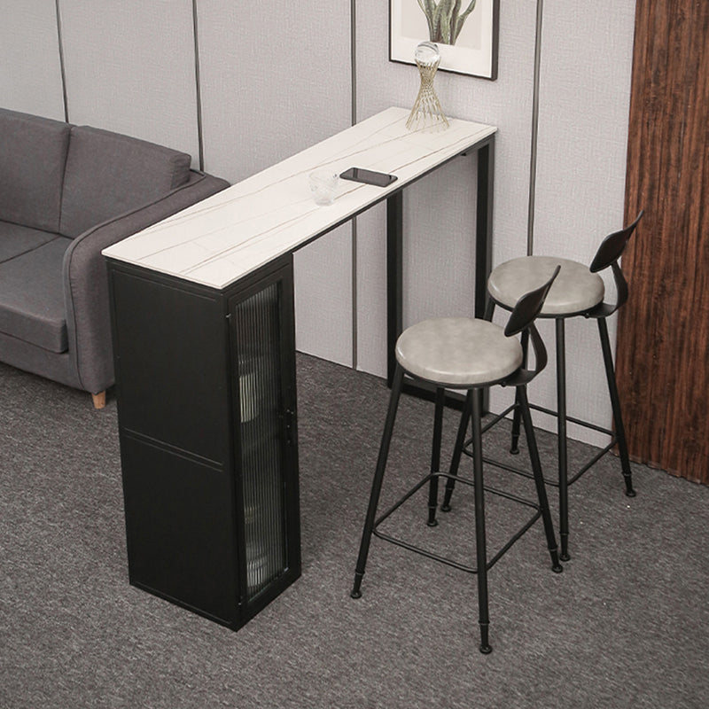 Luxury Rectangle Bar Table Set 1/2/3/5 Pieces Sintered Stone Counter Table with Stools