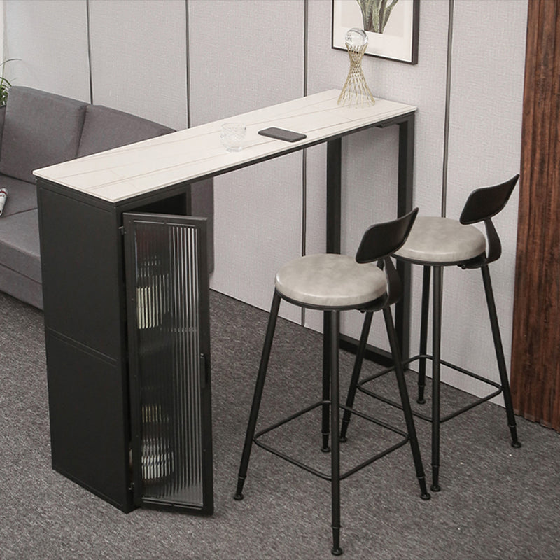 Luxury Rectangle Bar Table Set 1/2/3/5 Pieces Sintered Stone Counter Table with Stools