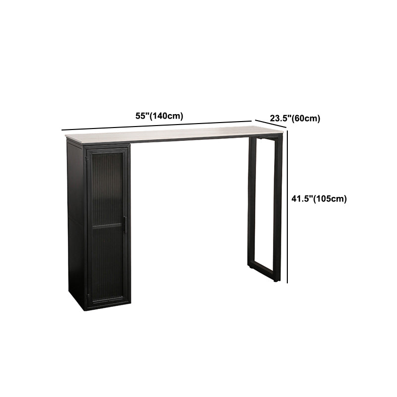 Luxury Rectangle Bar Table Set 1/2/3/5 Pieces Sintered Stone Counter Table with Stools