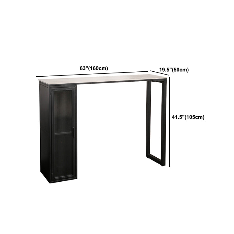 Luxury Rectangle Bar Table Set 1/2/3/5 Pieces Sintered Stone Counter Table with Stools