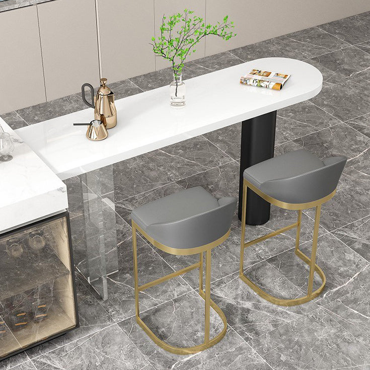 Modern 1/2/3 Pieces Bar Table Set Stone Counter Table with High Stools for Kitchen