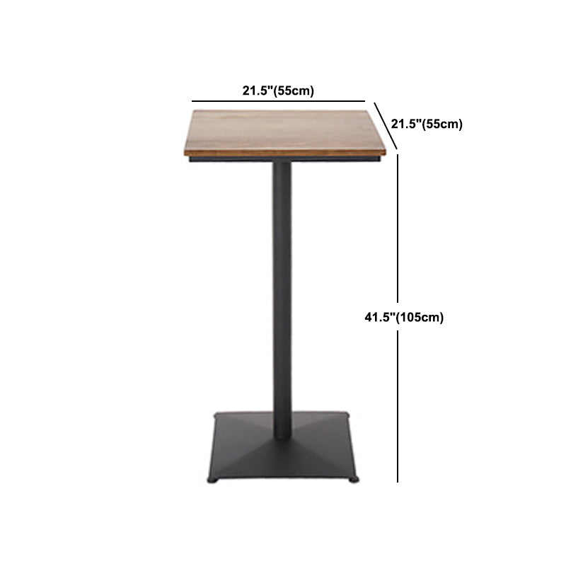 Modern Solid Wood Table and Stool Set 1/3/4/5 Pieces Black Base Pub Set for Shop