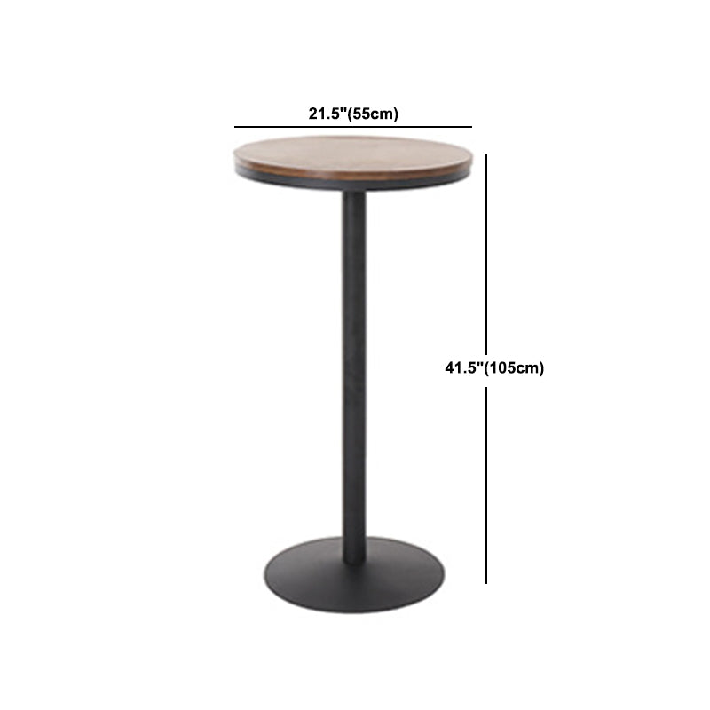 Modern Solid Wood Table and Stool Set 1/3/4/5 Pieces Black Base Pub Set for Shop