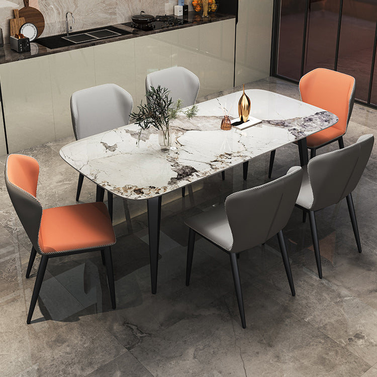 Modern Style Set 1/4/5/7 Pcs with Rectangle Dining Table and Wingback Chairs