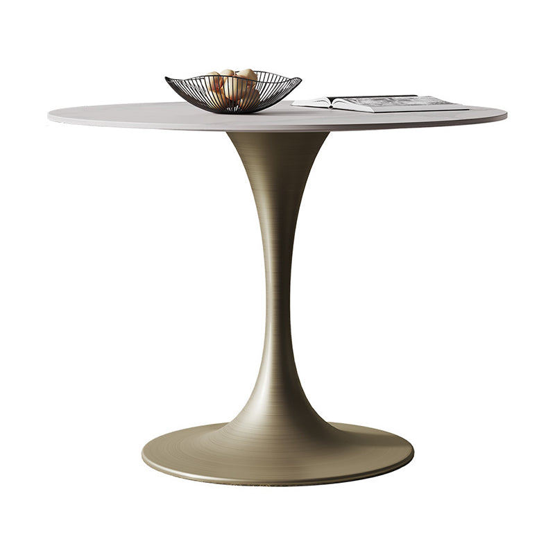 Glam Round Dining Set 1/2/3 Pcs Sintered Stone Dining Table with Armless Chairs