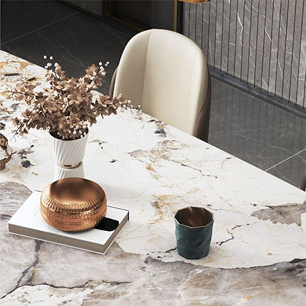 Luxurious Sintered Stone Top Dining Set Rectangle 1/4/5/6/7 Pieces Dining Table Set