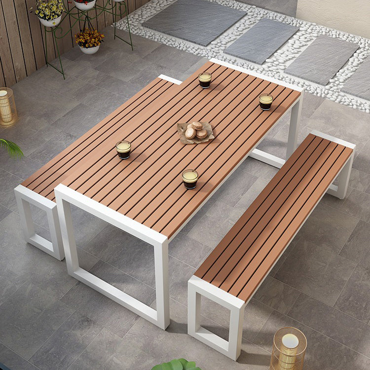 Modern 1/3/5 Pieces Dining Set Rectangle Wood Dining Table for Courtyard