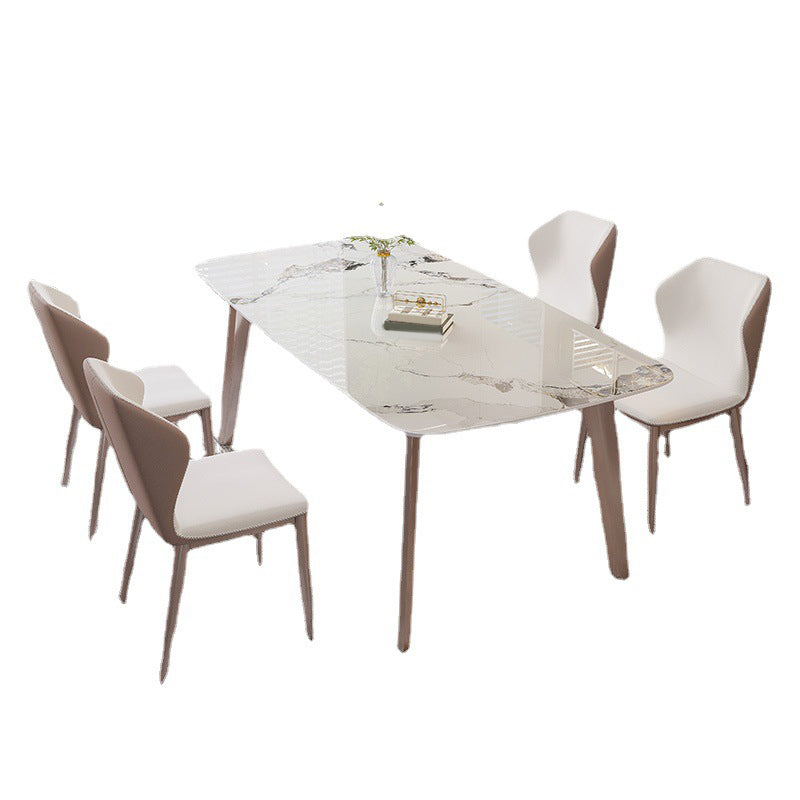 Nordic Sintered Stone Top Dining Set Rectangle 1/2/5/7 Pieces Dining Table Set