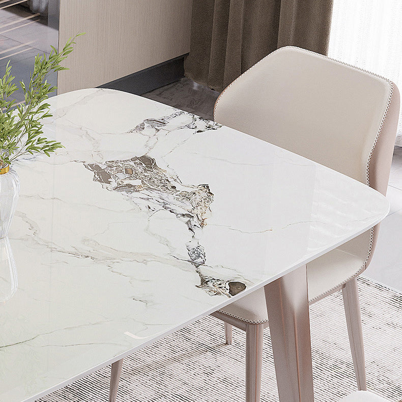 Nordic Sintered Stone Top Dining Set Rectangle 1/2/5/7 Pieces Dining Table Set