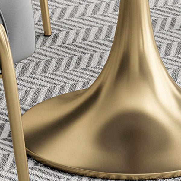 Glam Sintered Stone Dining Table Set Round 1/2/3/5 Pieces Dining Set