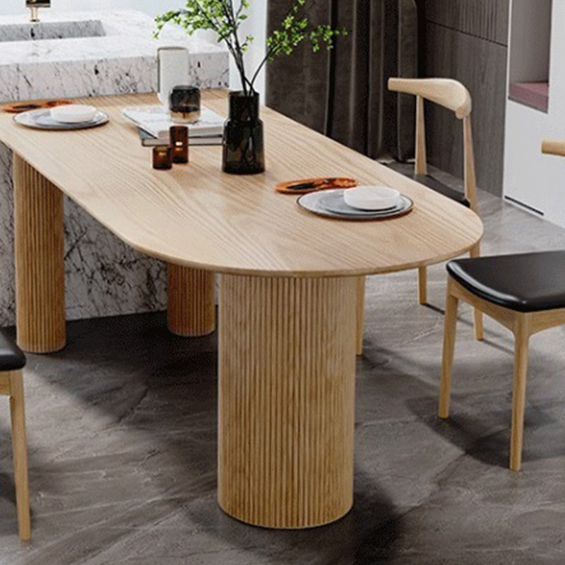 Modern Solid Wood Dining Table Free Form Table with 3 Legs for Kitchen