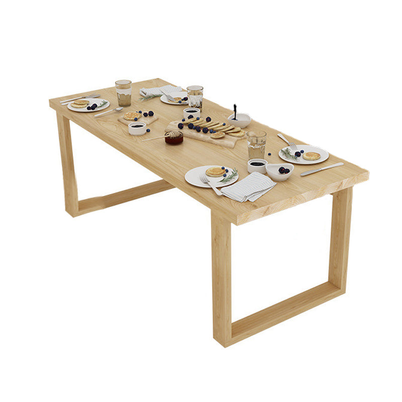 Solid Wood Top Dining Table Traditional Luxury Table with Wood Sled Base