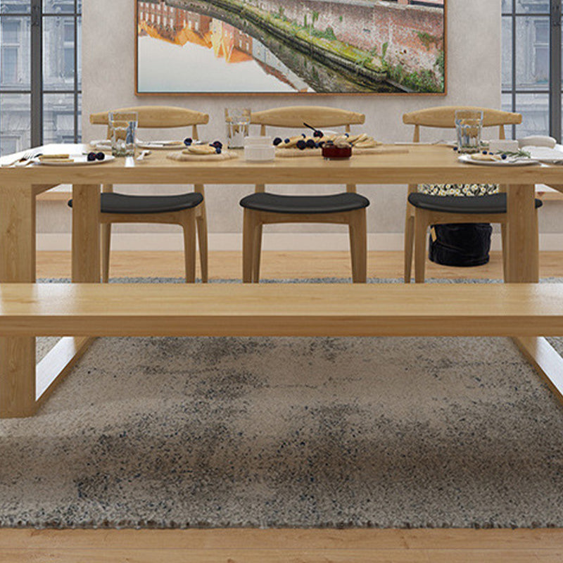 Solid Wood Top Dining Table Traditional Luxury Table with Wood Sled Base