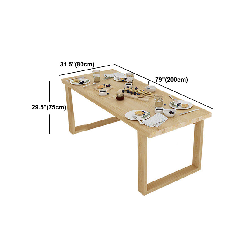 Solid Wood Top Dining Table Traditional Luxury Table with Wood Sled Base