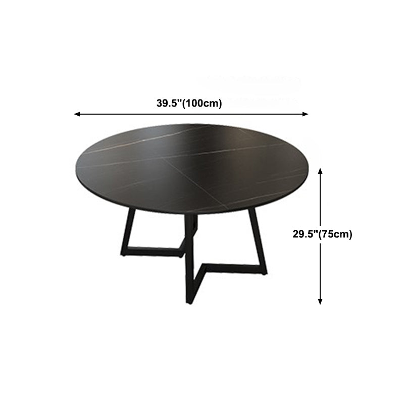 Round Double Pedestal Table Simplicity Style Dining Site Table with Turntable