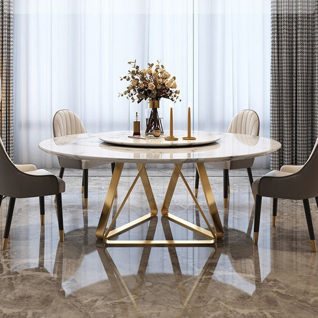 Marble Dining Table Contemporary Dining Site Table with Pedestal Base