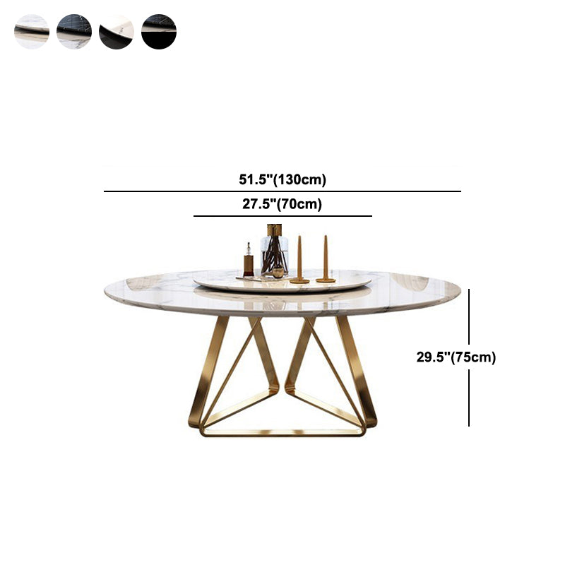 Marble Dining Table Contemporary Dining Site Table with Pedestal Base