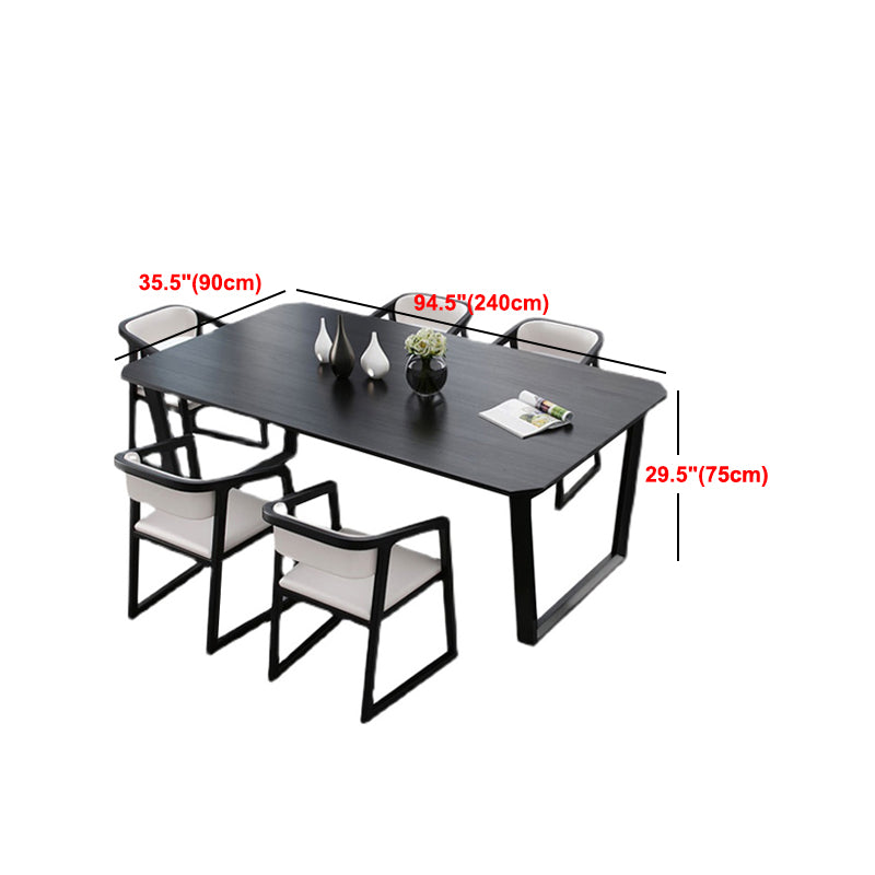 Simplicity Style Dining Table Solid Wood Black Dinette Table for Home and Kitchen