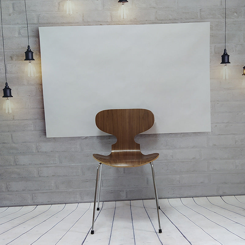 Modern Wood Chair Open Back Dining Side Furniture in Matte Finish