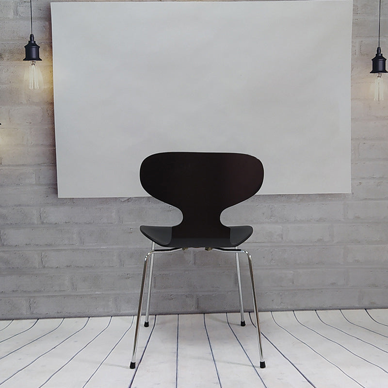 Modern Wood Chair Open Back Dining Side Furniture in Matte Finish