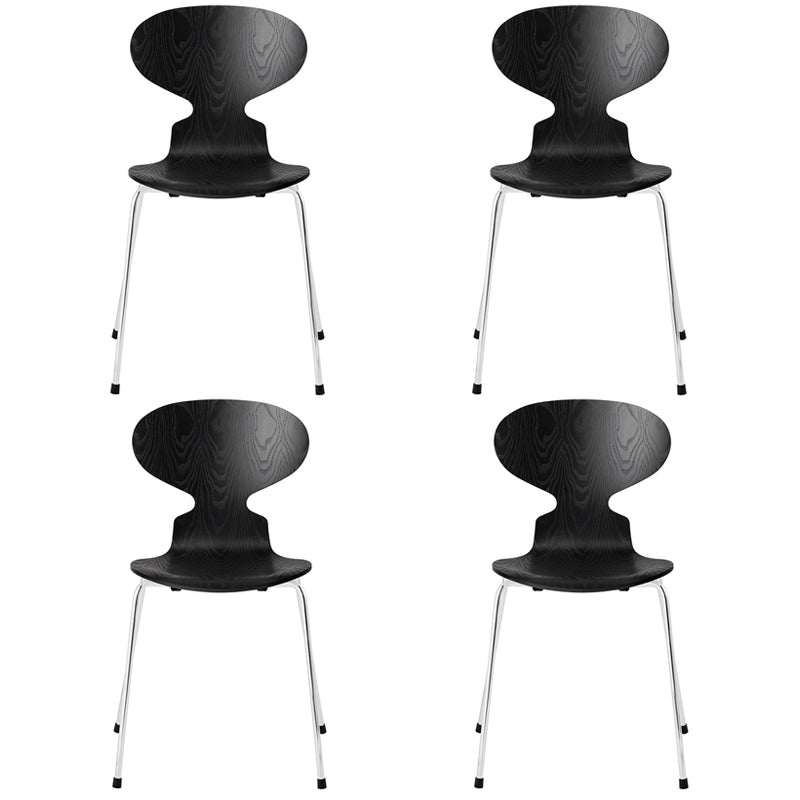 Modern Wood Chair Open Back Dining Side Furniture in Matte Finish