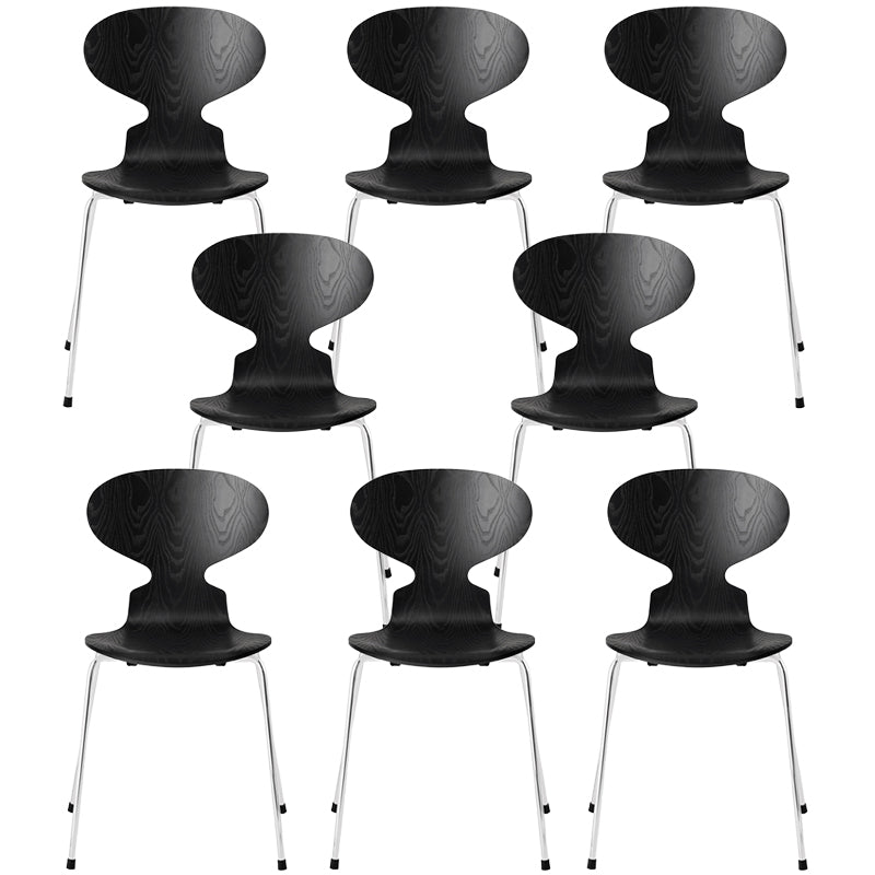 Modern Wood Chair Open Back Dining Side Furniture in Matte Finish