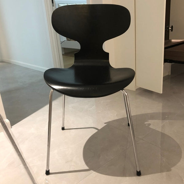 Modern Wood Chair Open Back Dining Side Furniture in Matte Finish