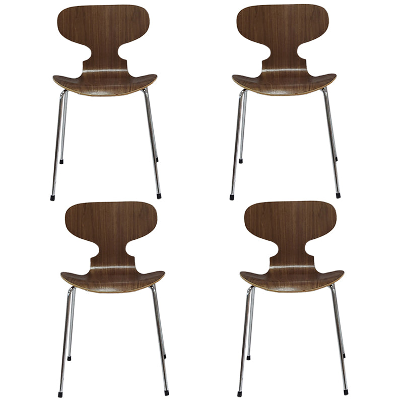 Modern Wood Chair Open Back Dining Side Furniture in Matte Finish