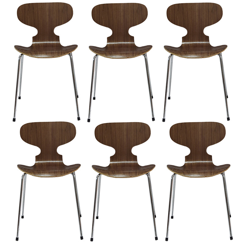Modern Wood Chair Open Back Dining Side Furniture in Matte Finish