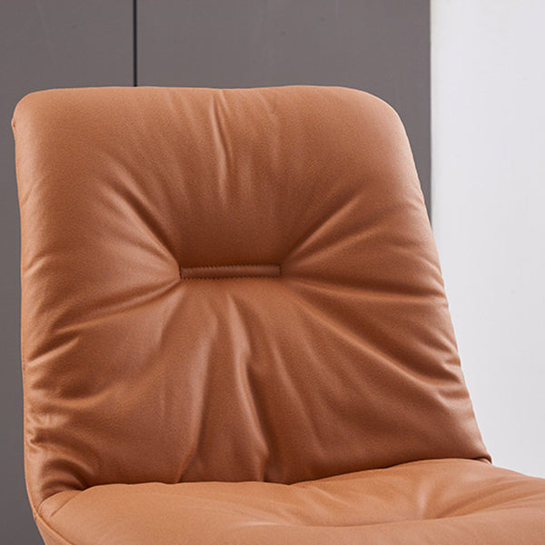 Contemporary Faux Leather Armless Dining Chairs Metal Dining Chair for Home Use