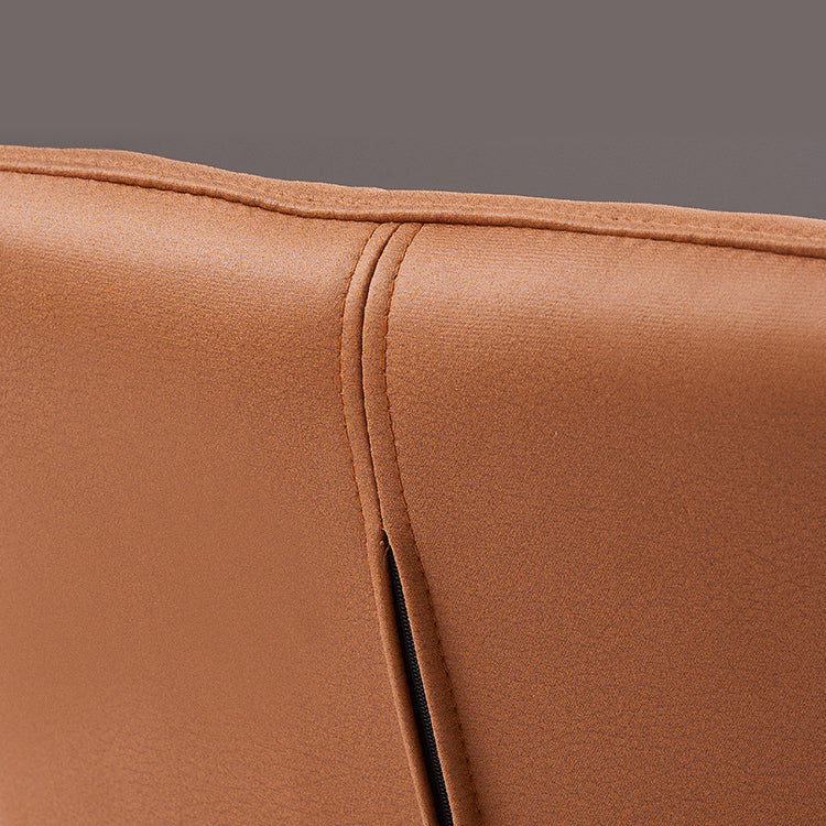 Contemporary Faux Leather Armless Dining Chairs Metal Dining Chair for Home Use