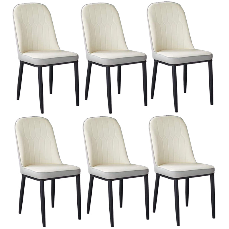 Glam Faux Leather Dining Chair Parsons Chair in Matte Finish for Office