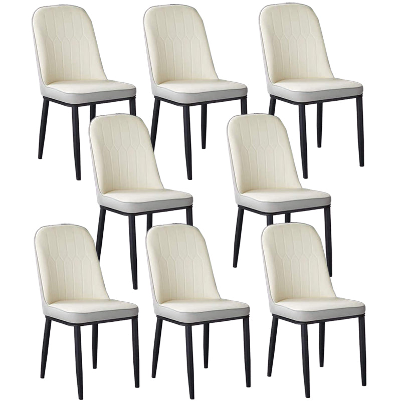 Glam Faux Leather Dining Chair Parsons Chair in Matte Finish for Office