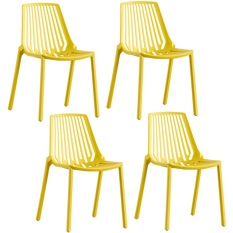 Modern Plastic Chair Slat Back Side Chair in Matte Finish for Home
