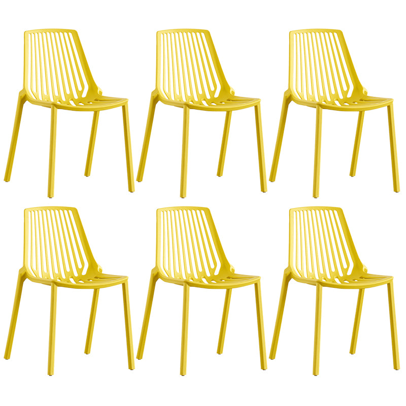Modern Plastic Chair Slat Back Side Chair in Matte Finish for Home