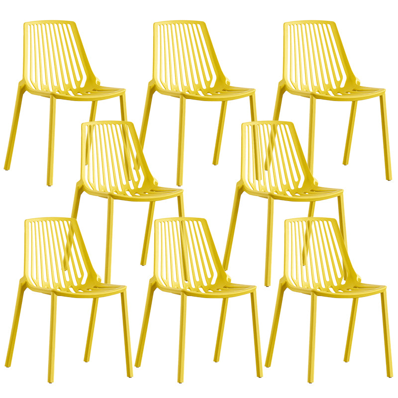 Modern Plastic Chair Slat Back Side Chair in Matte Finish for Home