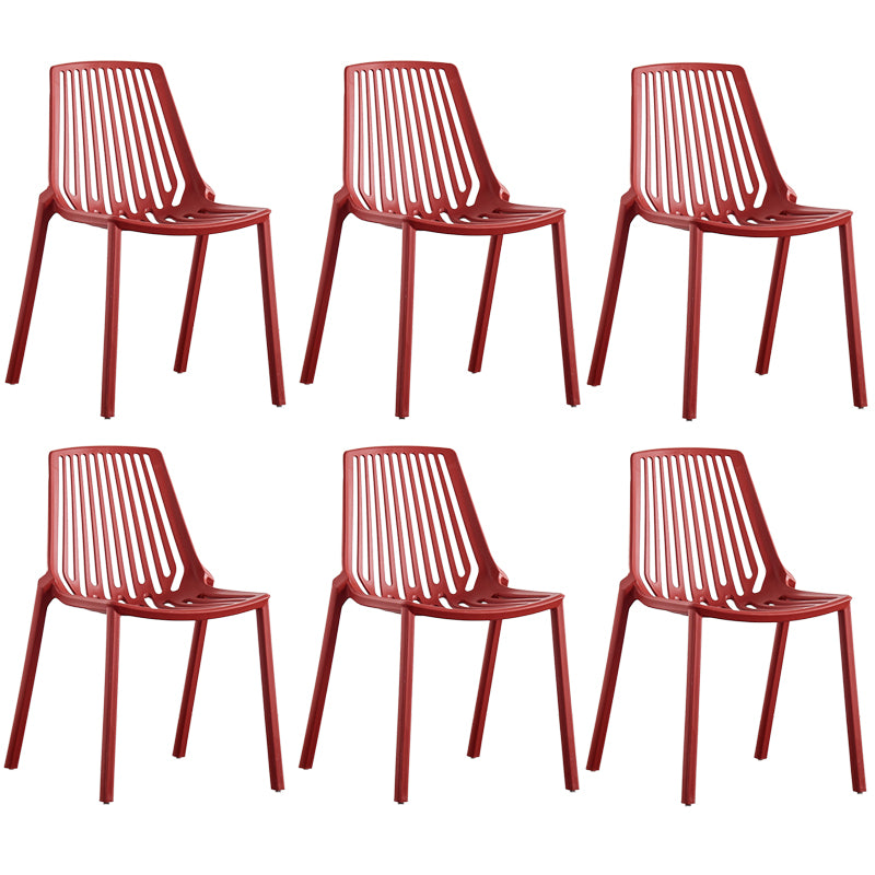 Modern Plastic Chair Slat Back Side Chair in Matte Finish for Home
