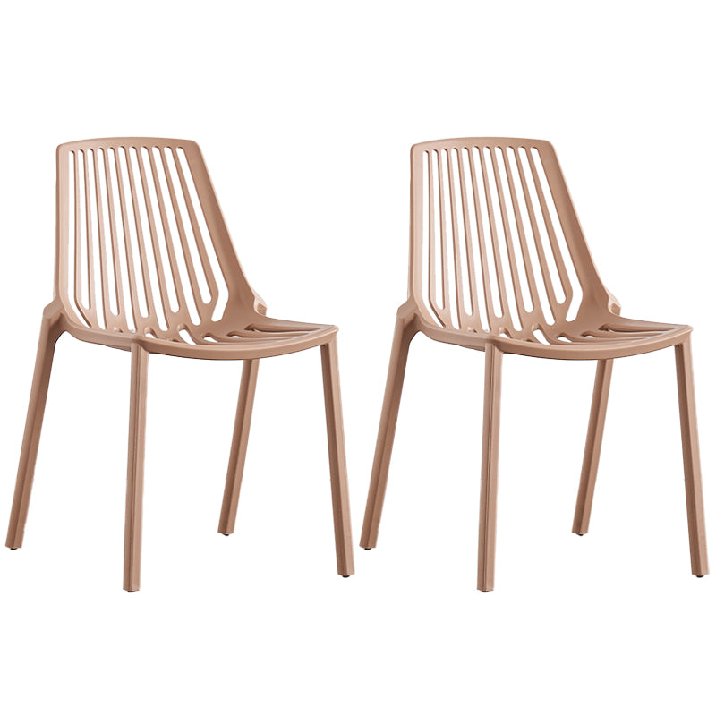 Modern Plastic Chair Slat Back Side Chair in Matte Finish for Home