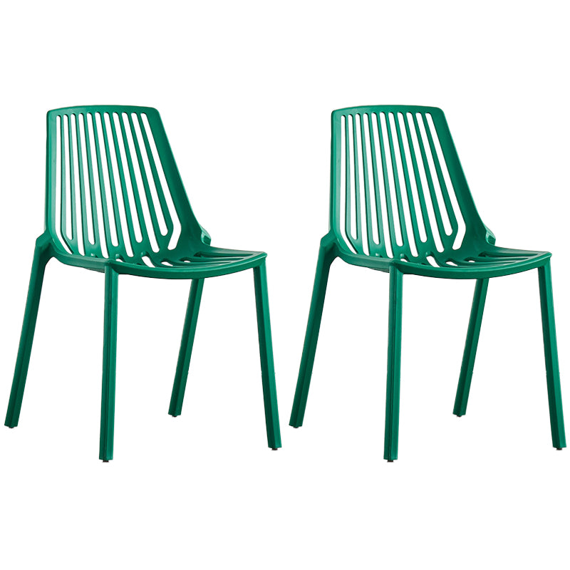 Modern Plastic Chair Slat Back Side Chair in Matte Finish for Home