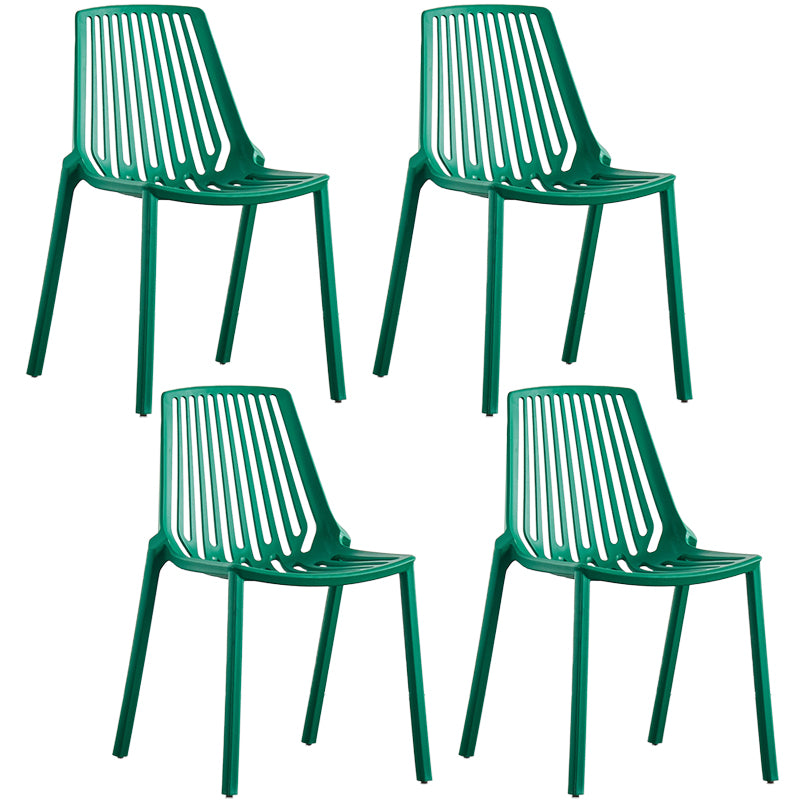 Modern Plastic Chair Slat Back Side Chair in Matte Finish for Home
