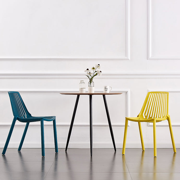 Modern Plastic Chair Slat Back Side Chair in Matte Finish for Home