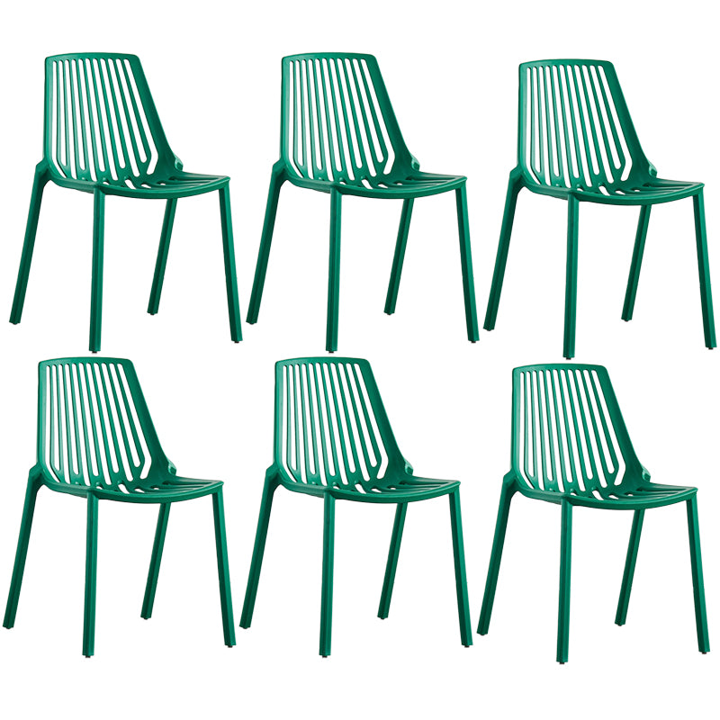 Modern Plastic Chair Slat Back Side Chair in Matte Finish for Home