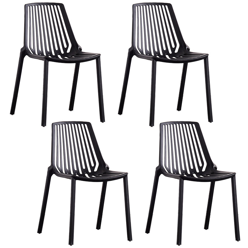 Modern Plastic Chair Slat Back Side Chair in Matte Finish for Home