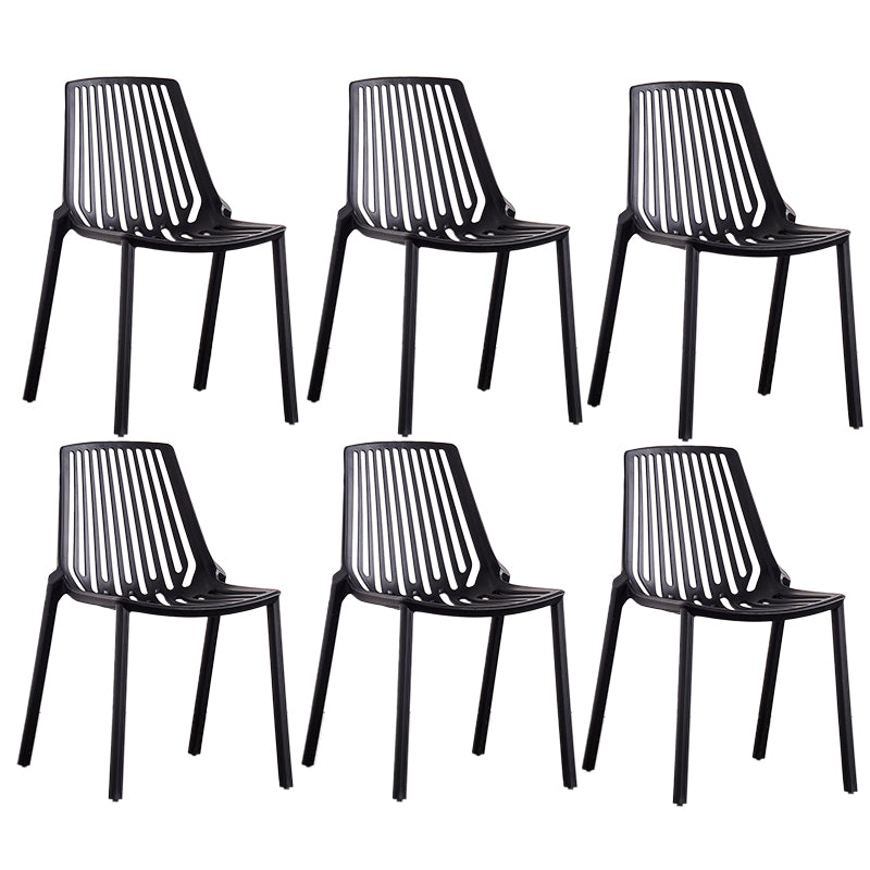 Modern Plastic Chair Slat Back Side Chair in Matte Finish for Home