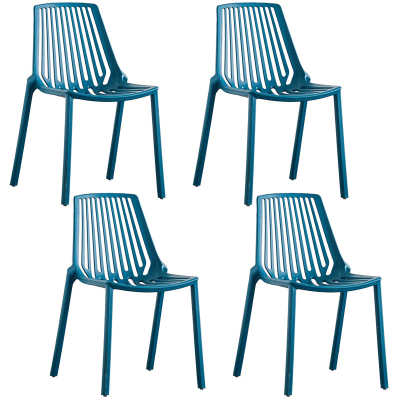 Modern Plastic Chair Slat Back Side Chair in Matte Finish for Home