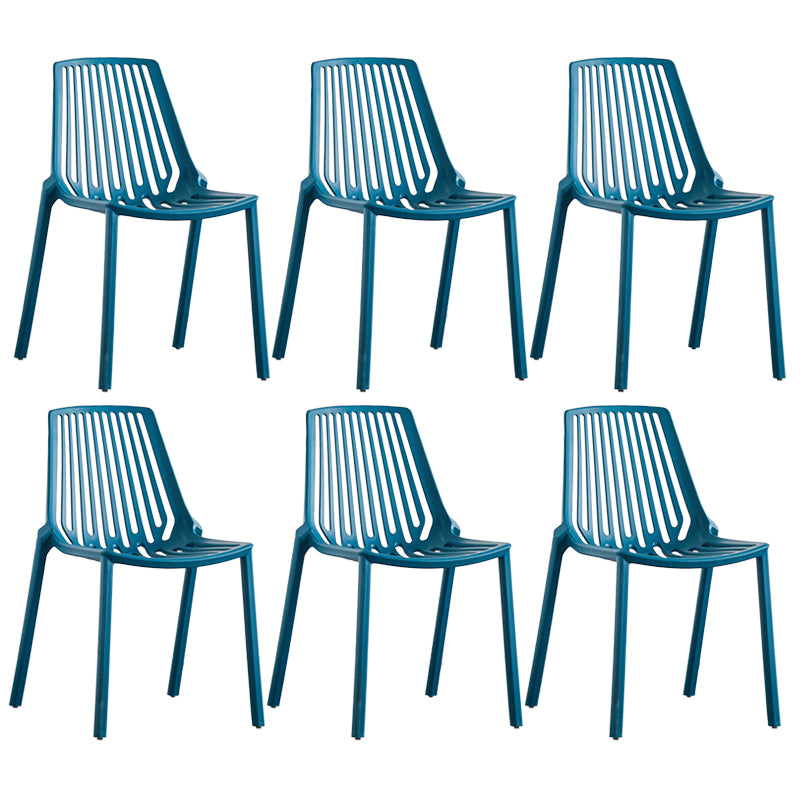 Modern Plastic Chair Slat Back Side Chair in Matte Finish for Home