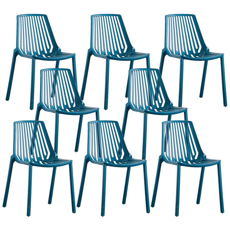 Modern Plastic Chair Slat Back Side Chair in Matte Finish for Home